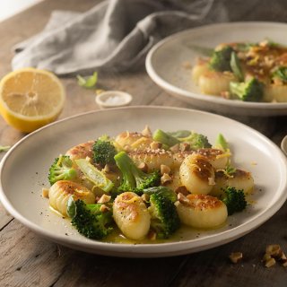 Gnocchi mit Brokkoli, Zitrone & Haselnüssen