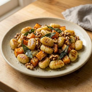Kürbis-Gnocchi-Pfanne mit Salbei & Walnüssen