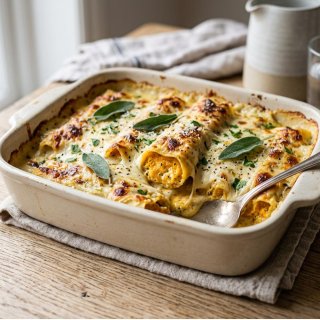 Kürbis-Ricotta-Cannelloni mit Salbeibéchamel