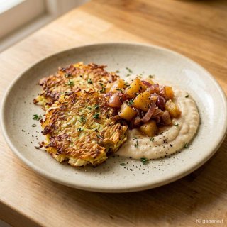 Knusprige Kohl-Galettes mit weißer Bohnencreme und