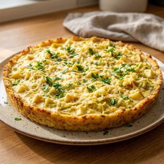 Spitzkohl-Käse-Pastete mit Apfel und Kartoffelkrus