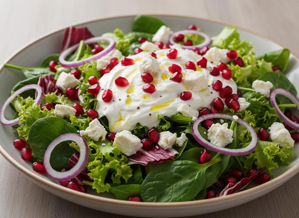 Bunter Blattsalat mit Granatapfel