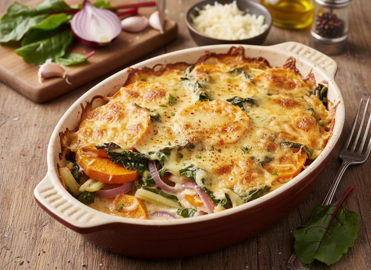 Mangold-Süßkartoffel-Gratin