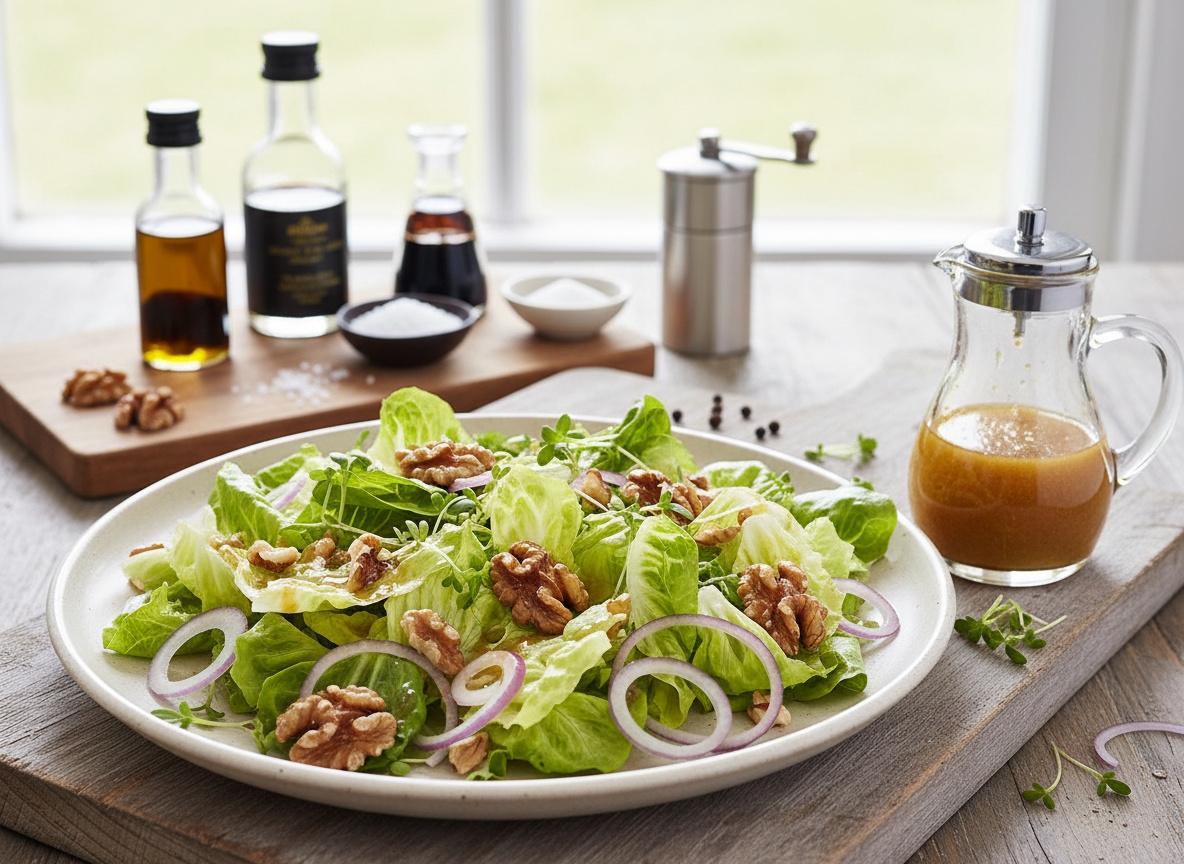 Salanovasalat mit Walnuss-Vinaigrette