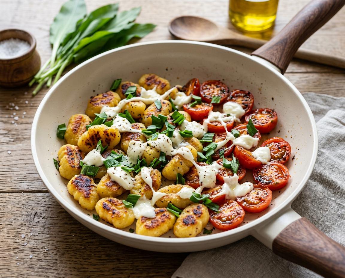 Bärlauch-Gnocchi mit Tomate & Mozzarella
