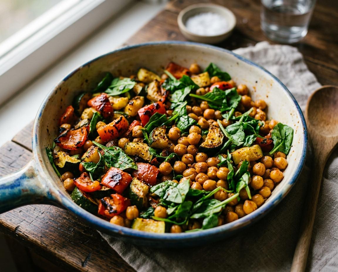Spinat-Kichererbsen-Pfanne