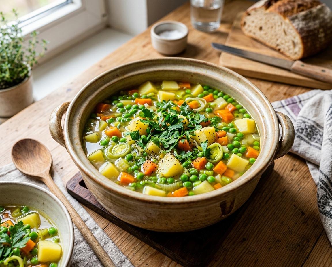 Frühlingseintopf mit Kartoffeln & Erbsen