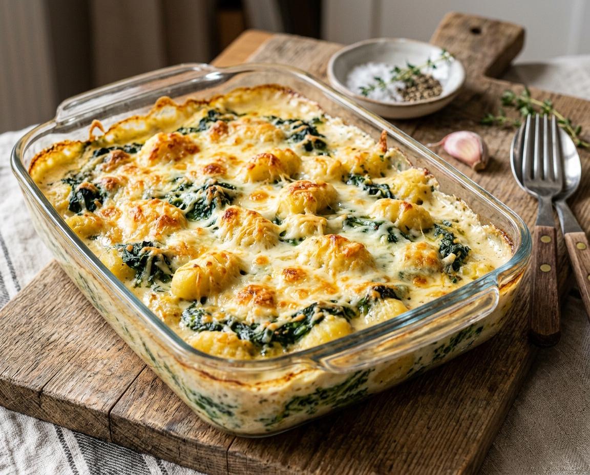 Gnocchi-Gratin mit Spinat & Mozzarella
