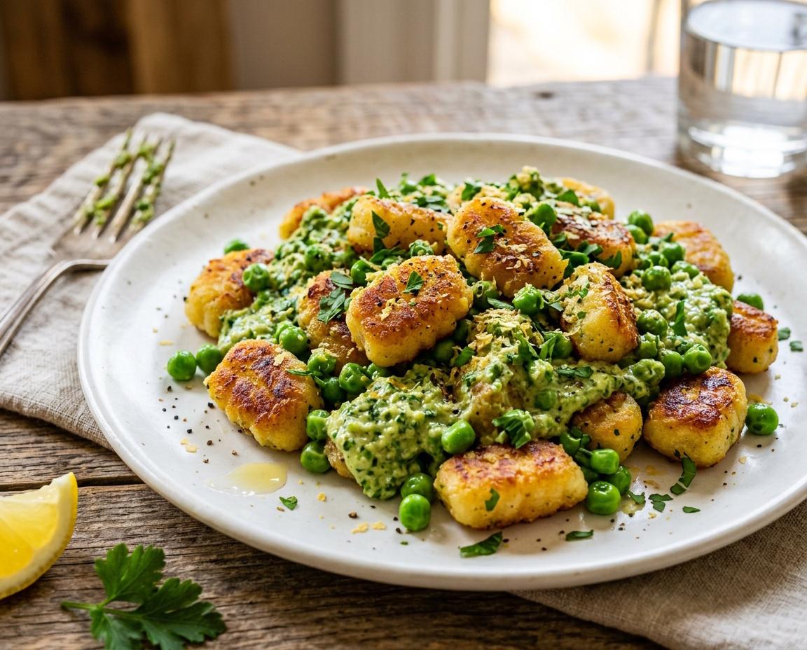 Gnocchi mit Zitronen-Erbsen-Pesto