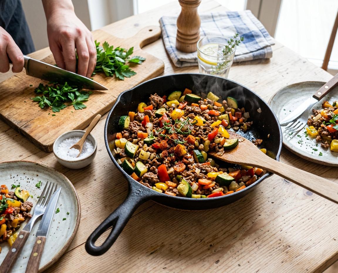 Hack-Gemüse-Pfanne