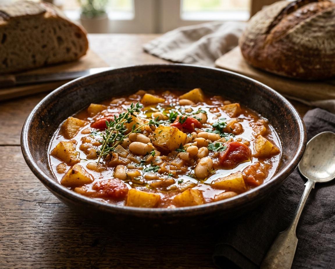 Kartoffel-Bohnen-Ragout mit Tomaten