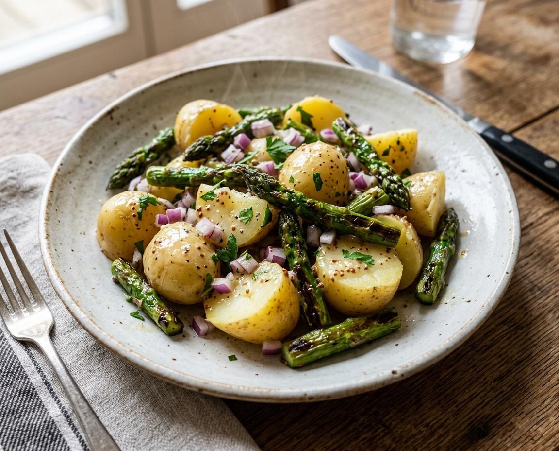 Lauwarmer Spargel-Kartoffelsalat
