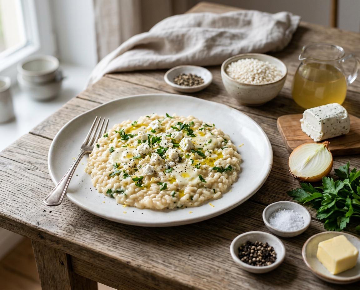 Risotto mit Ziegenkäse