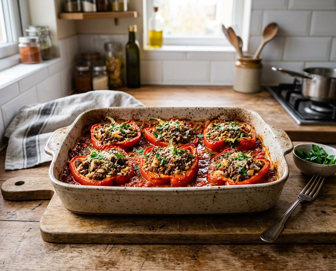 Gefüllte Paprika mit Hackfleisch
