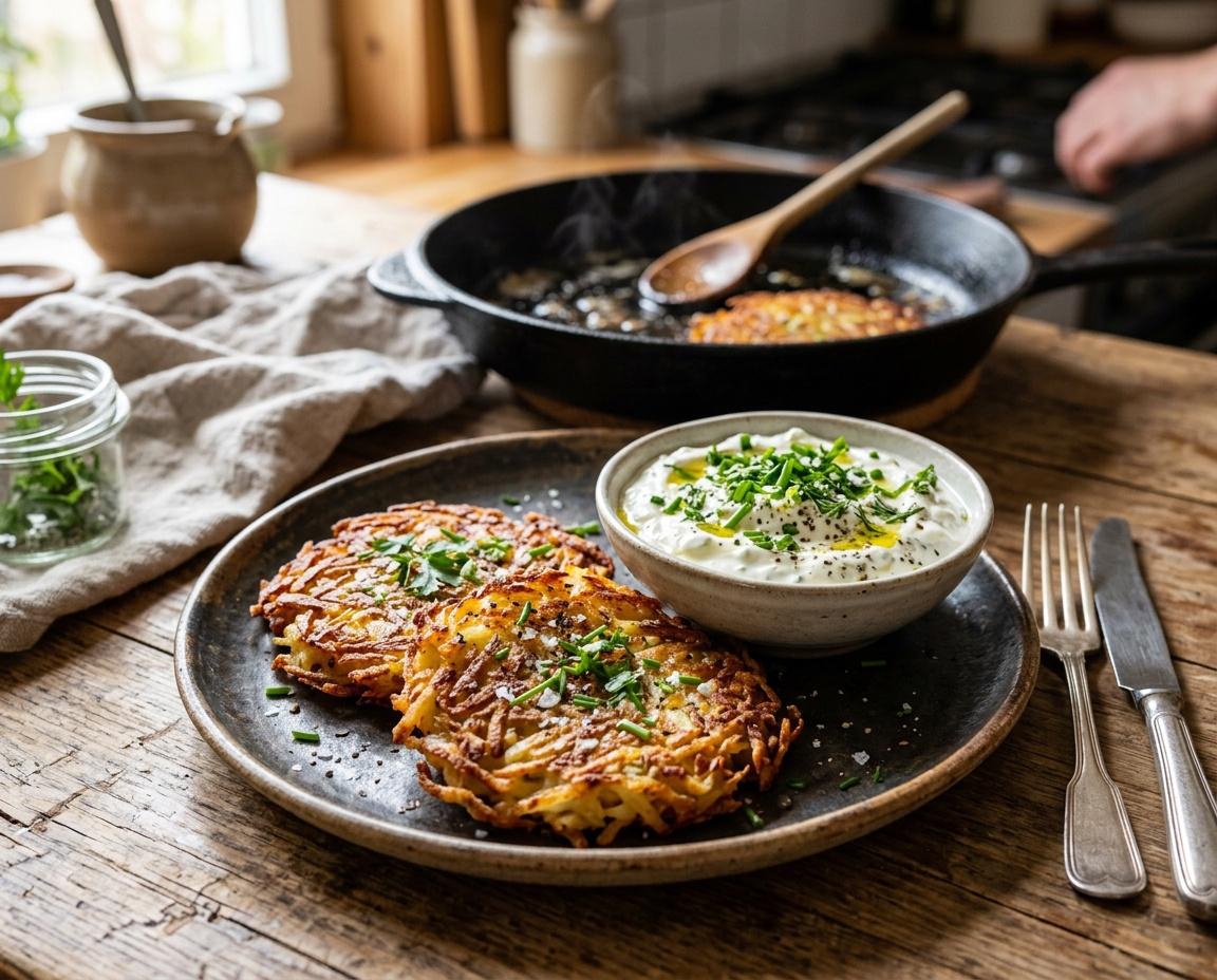 Kartoffel-Rösti mit Kräuterquark