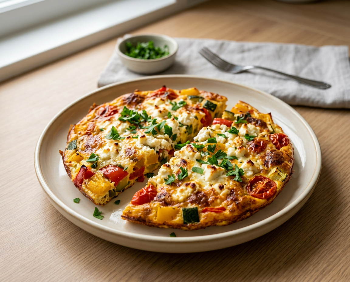 Ofen-Omelett mit Ofengemüse und Feta