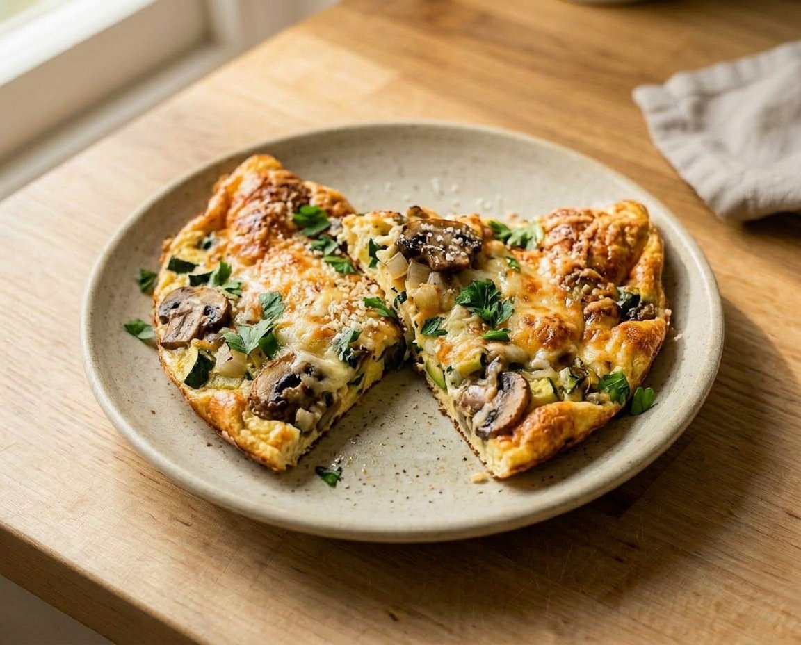 Ofenomelett mit Pilzen, Zucchini und Käse