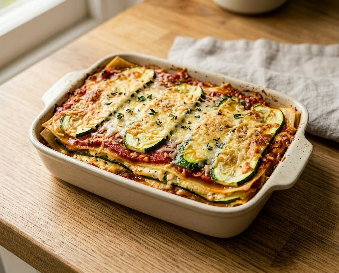 Zucchini-Frischkäse-Lasagne