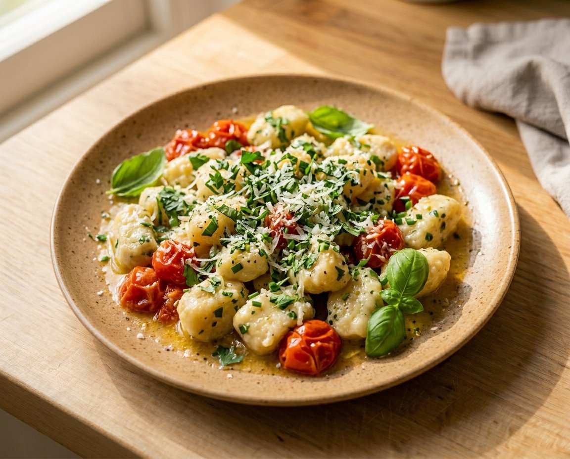 Ricotta-Kräuter-Nocken mit Tomaten und Zitronenbutter