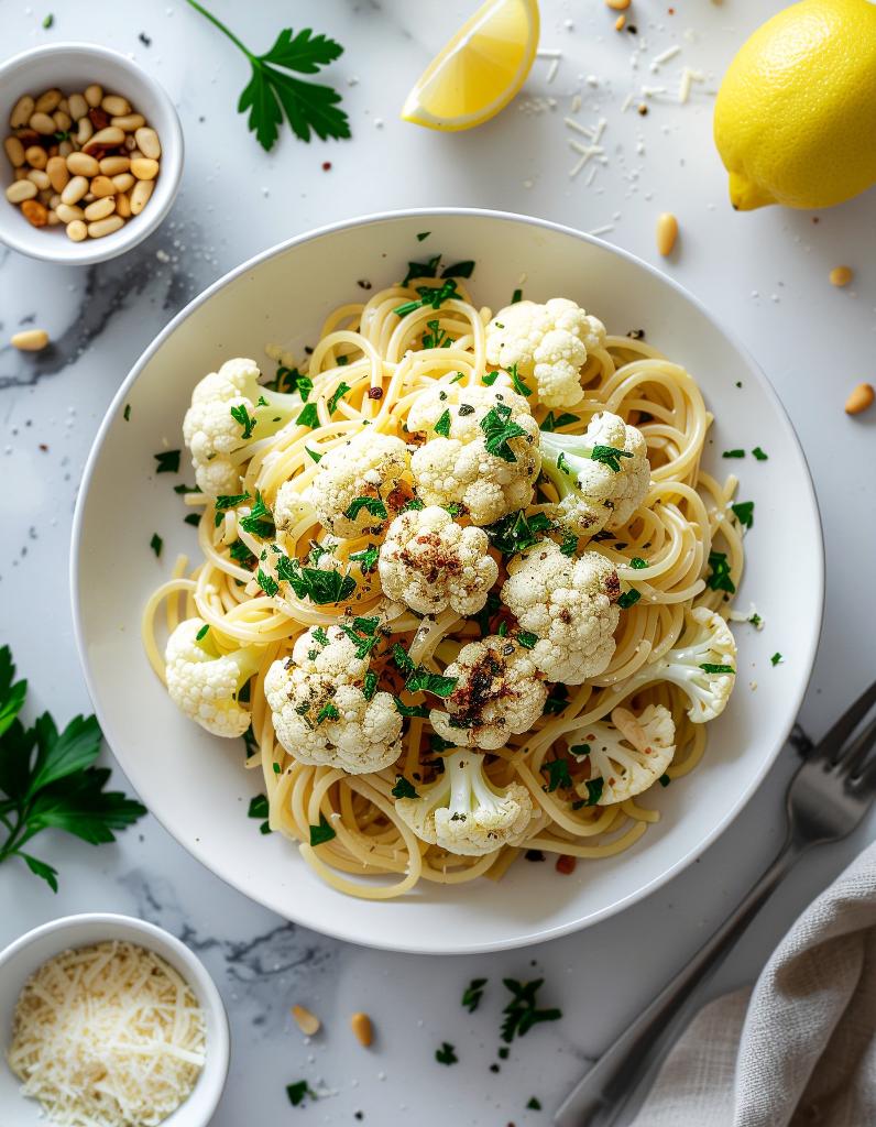 Blumenkohl-Pasta aglio e olio