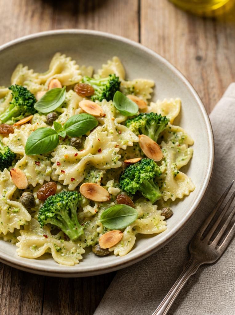 Farfalle mit Brokkoli und Mandeln vegan