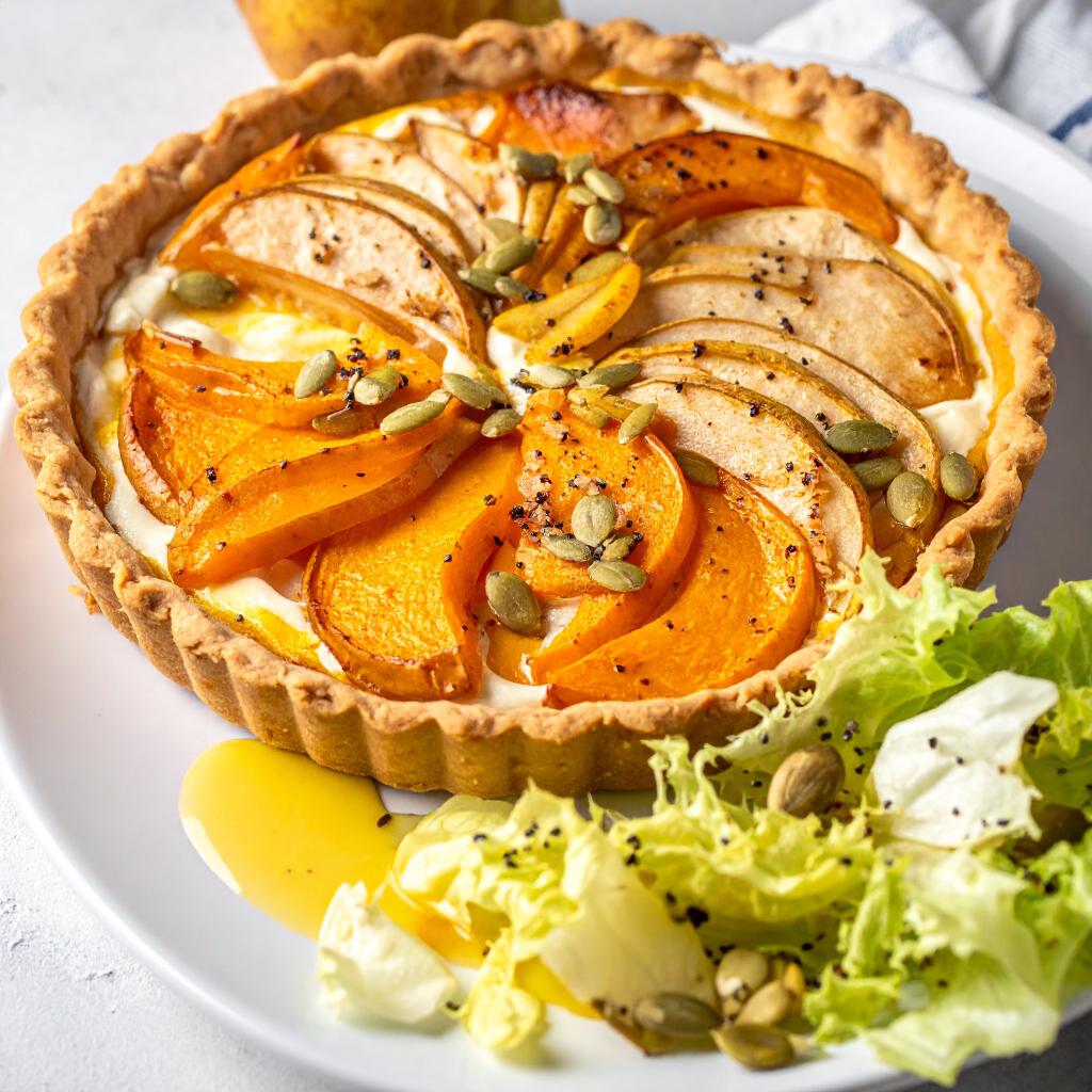 Kürbis-Birnen-Tarte