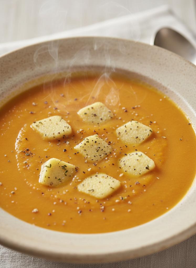 Möhren-Suppe mit Polenta