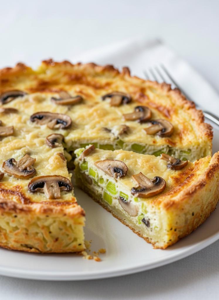 Rösti-Quiche mit Lauch und Champignons