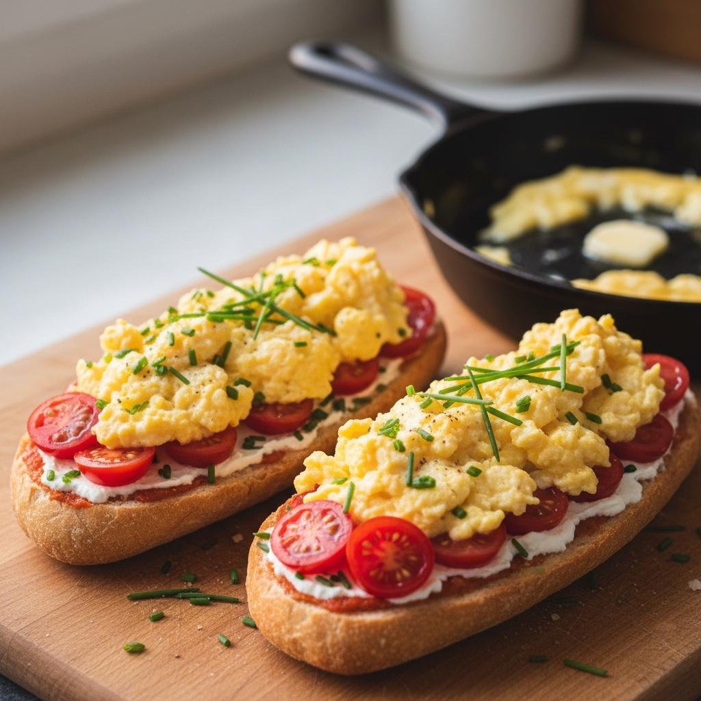 Rührei-Tomaten-Baguette