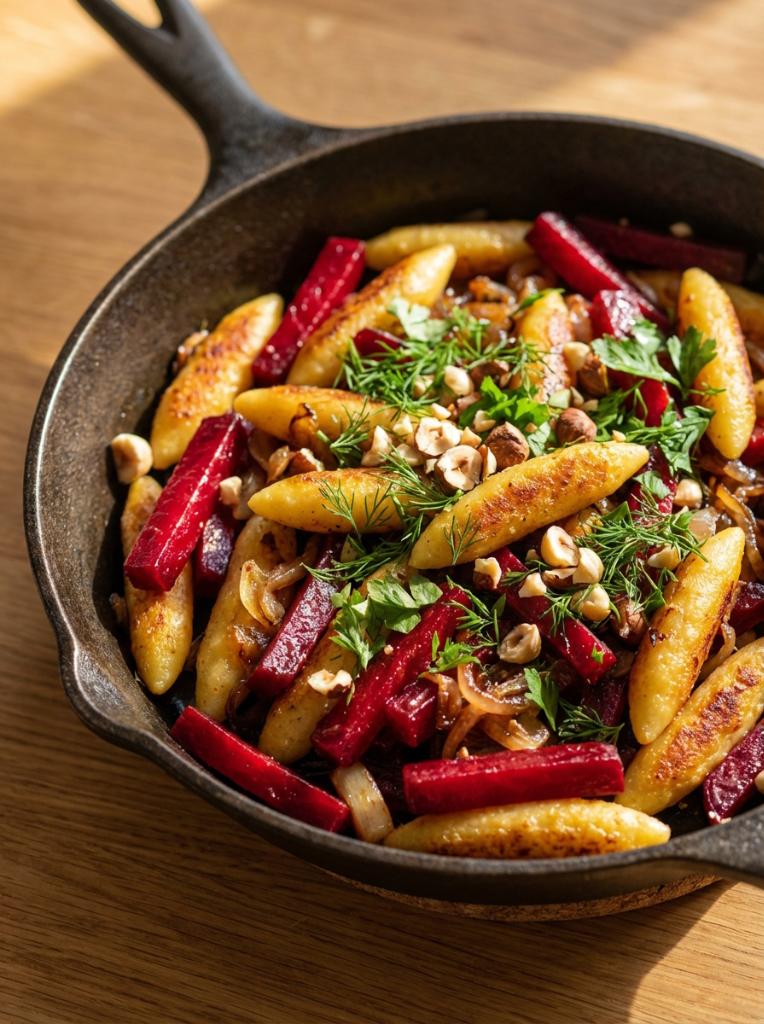 Schupfnudel-Pfanne mit Roter Bete