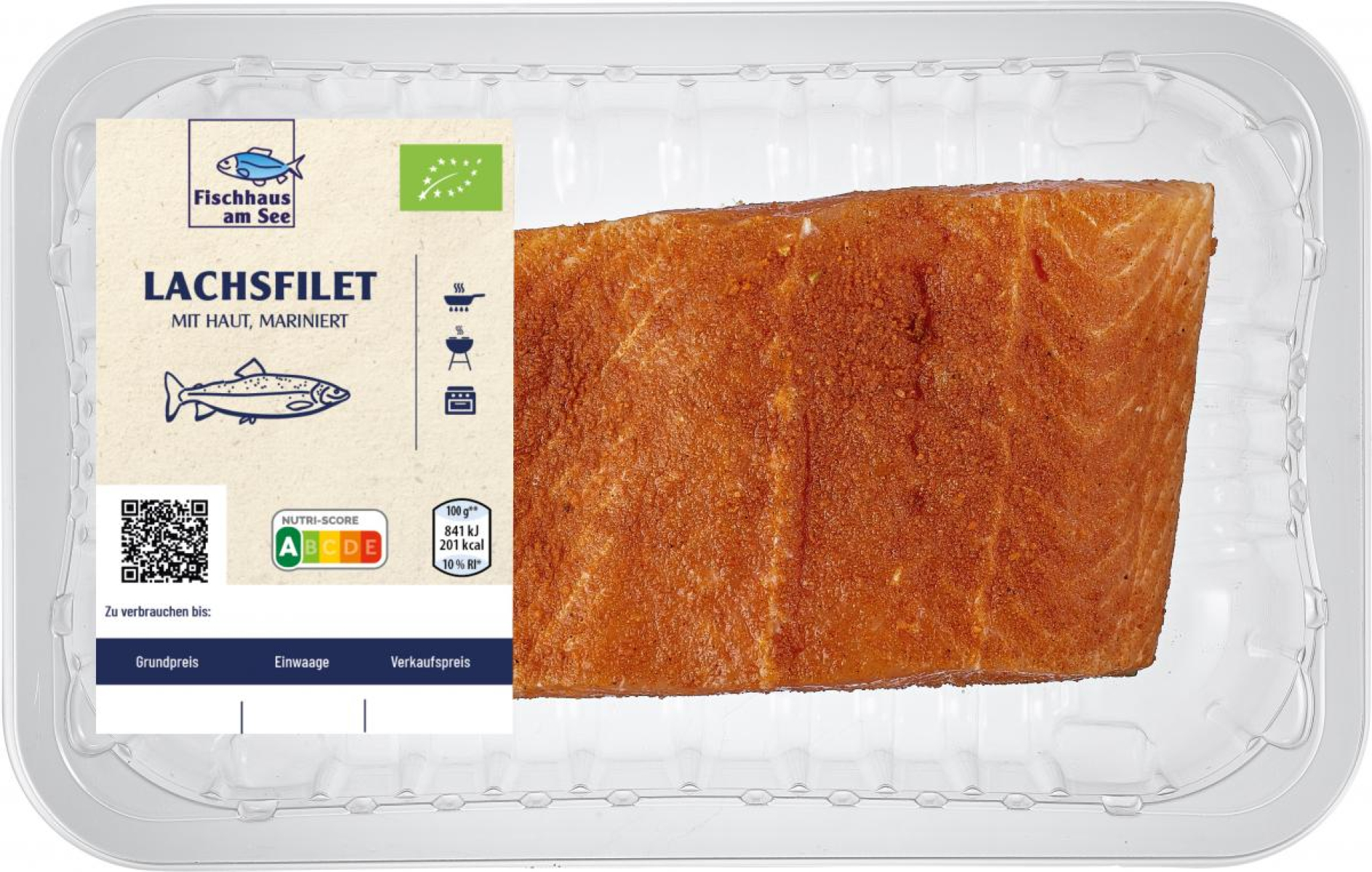 Lachsfilet mit Haut mariniert (ca. 250 g)