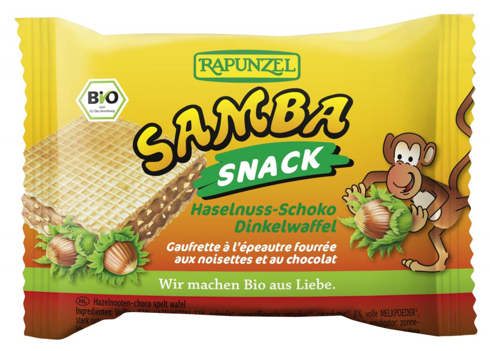 Dinkelwaffel Samba Haselnuss-Schoko