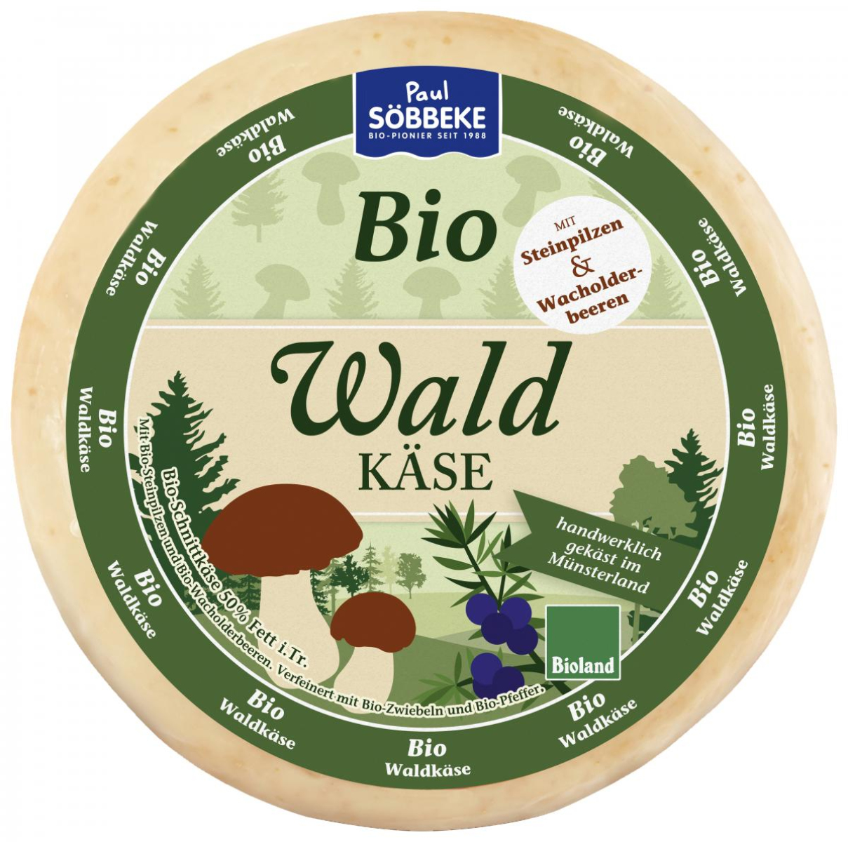 Waldkäse Steinpilz Wacholderbeere 50% Fett i. Tr.