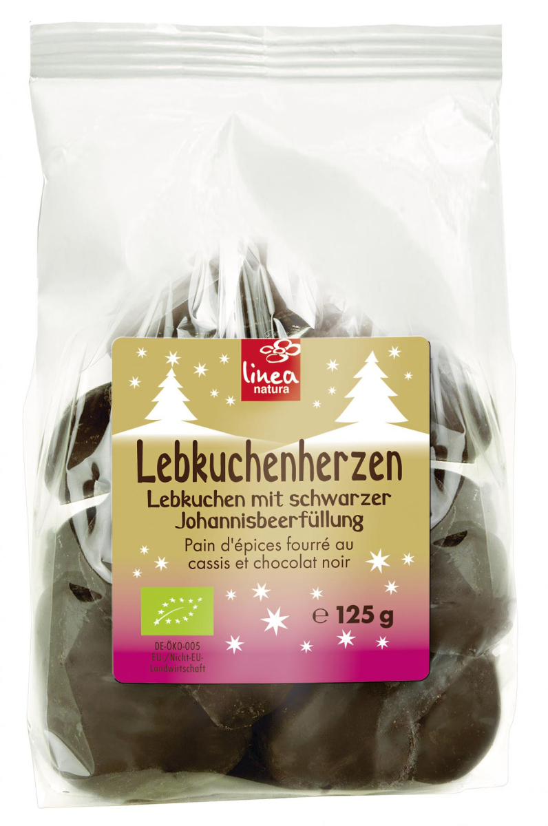 Lebkuchenherzen Zartbitter gefüllt Johannisbeere