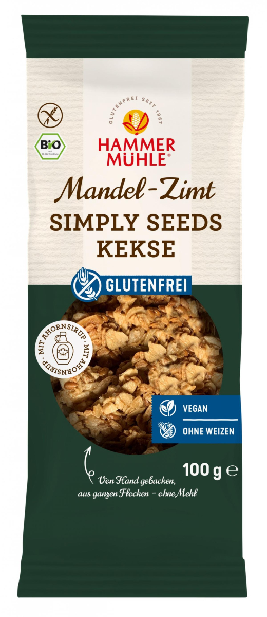 Mandel Zimt Simply Seeds Kekse GF