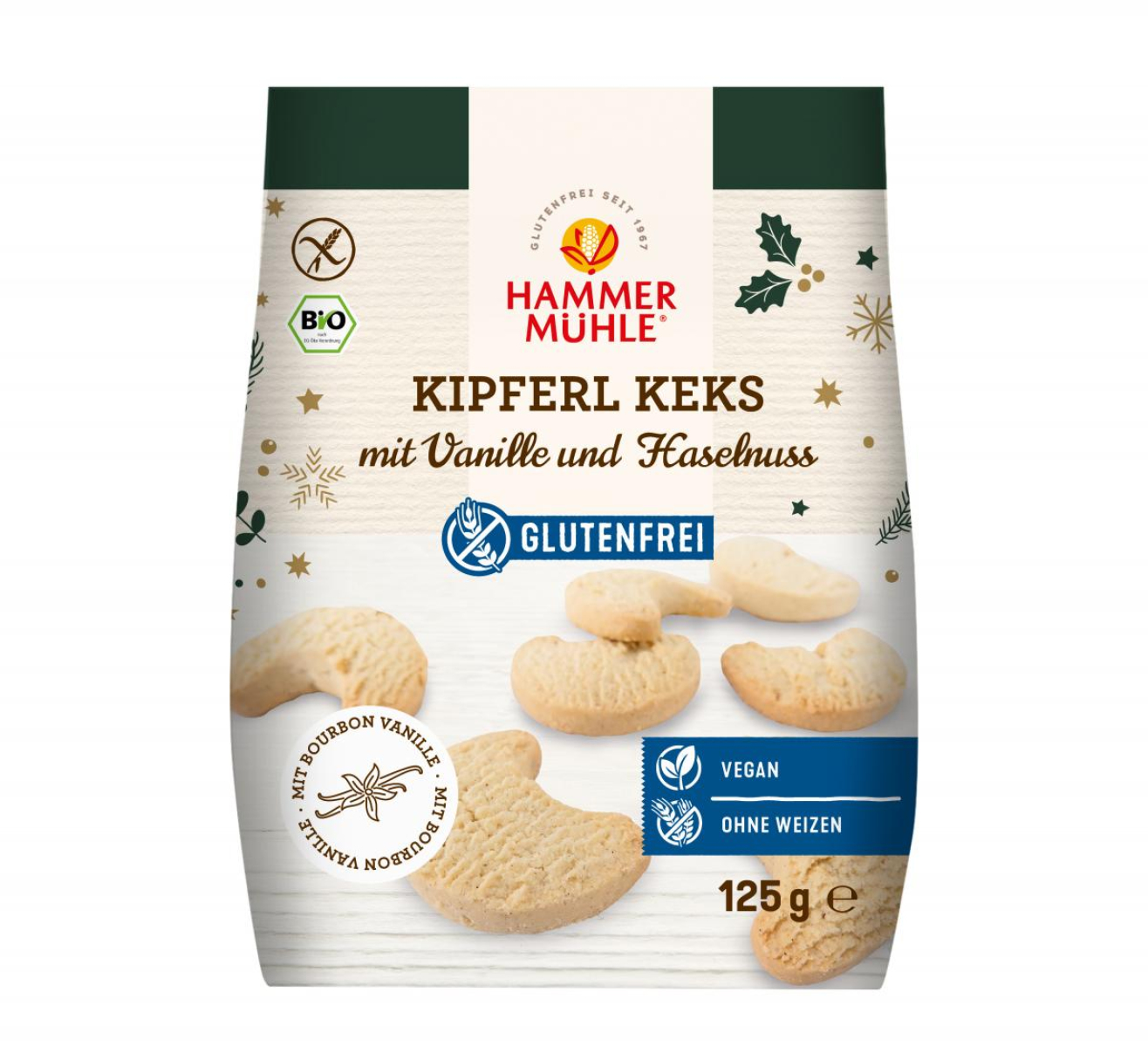 Kipferlkekse mit Vanille und Haselnuss