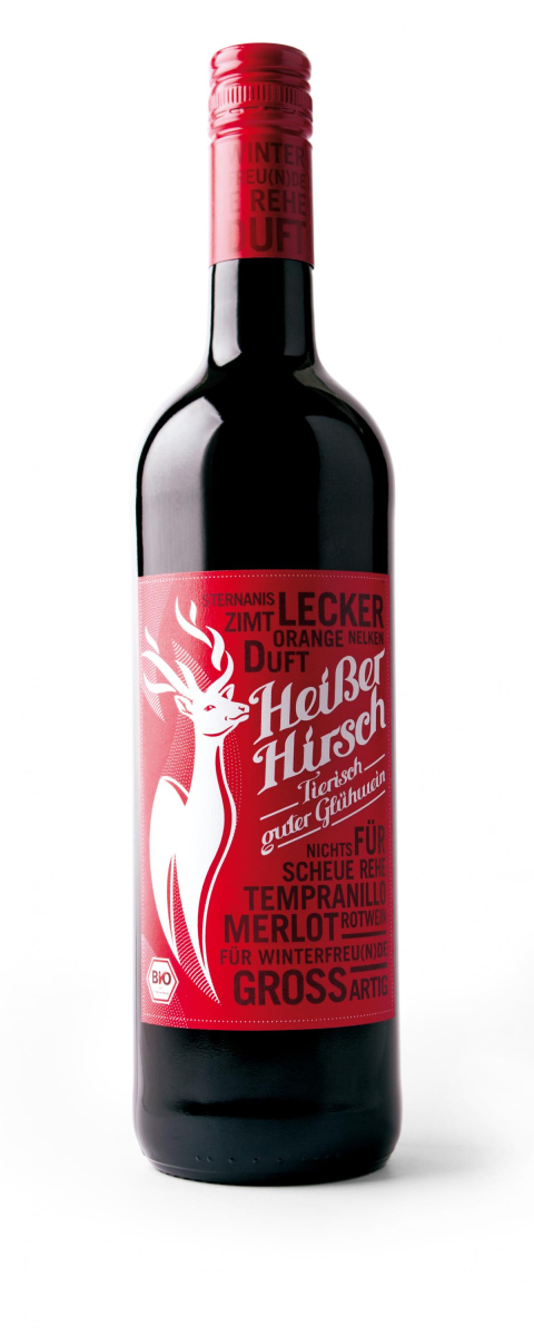 Heißer Hirsch Glühwein, rot