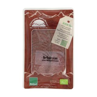 Rindersalami geschnitten