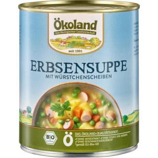 Erbsensuppe mit Würstchenscheiben