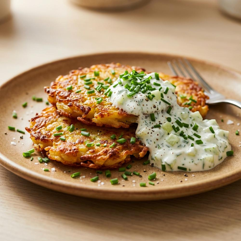 Kartoffelrösti mit Kräuterquark
