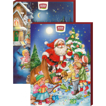 Adventskalender mit Schokoladenmotiven