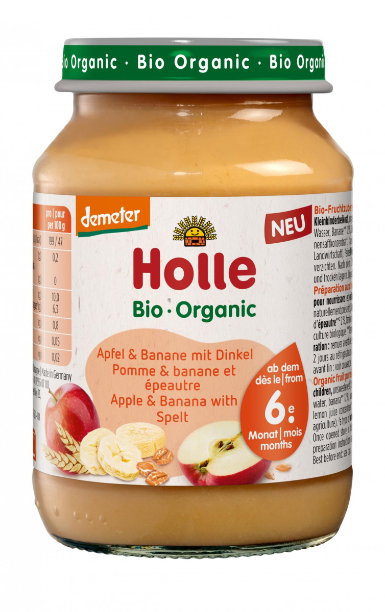 Babynahrung Apfel Banane Dinkel