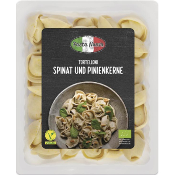 Tortelloni mit Spinat-Pinienkerne, vegan